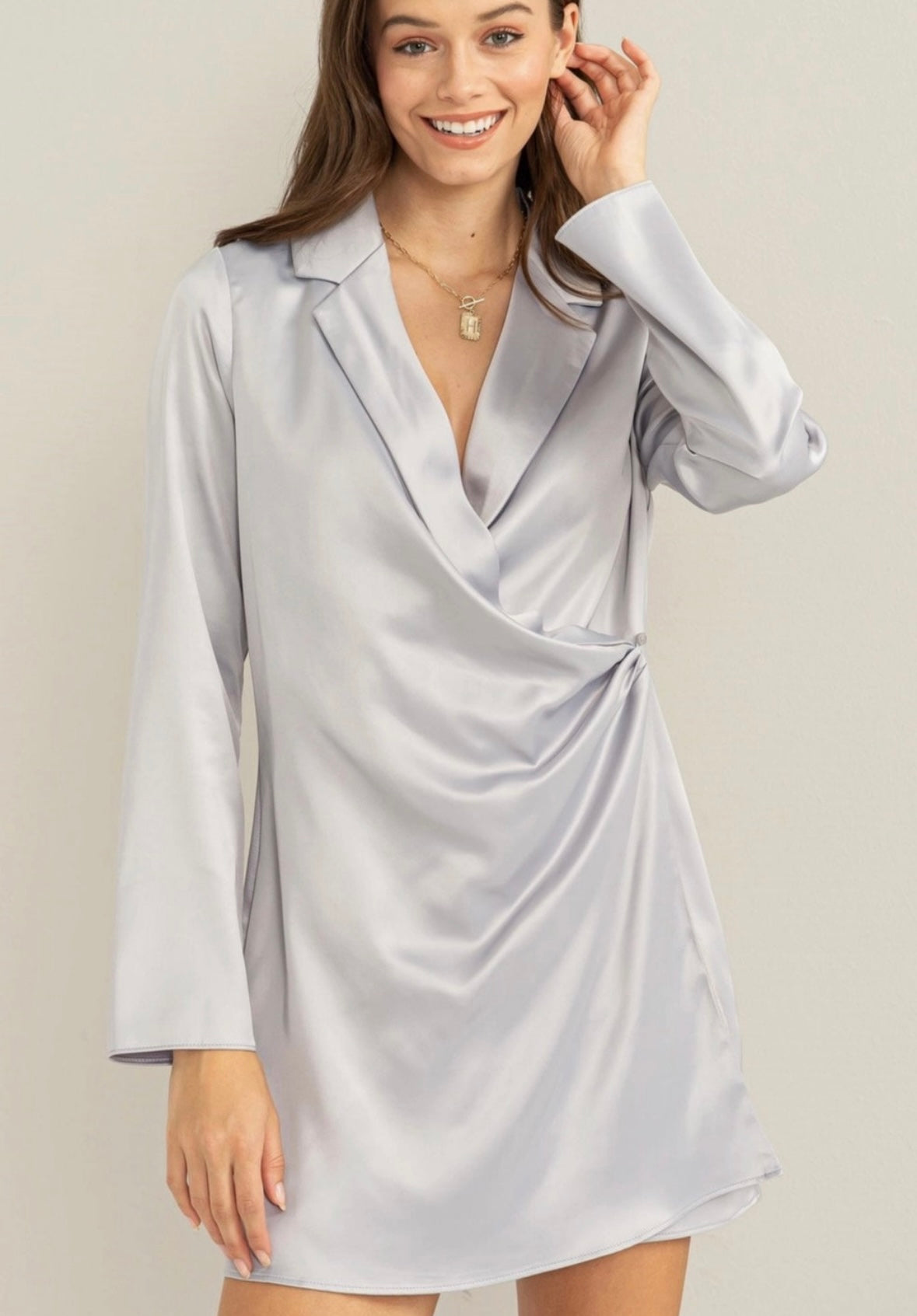 Olivia Satin Blazer Dress